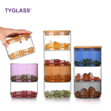 2021 glass cosmetic jar decorative colored glass jar with cork